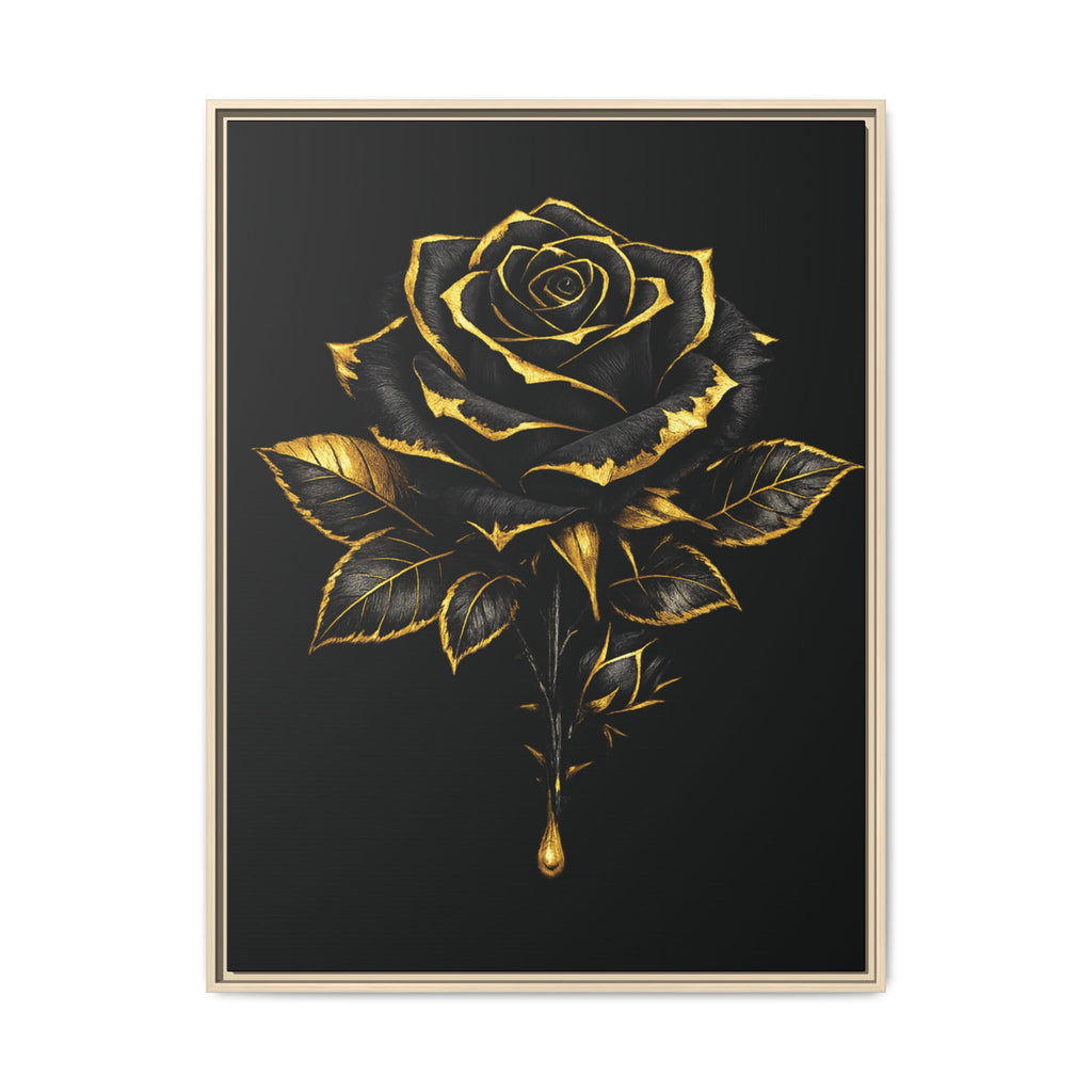 “Bloom Into Power – Gold Rose Canvas” Matte Canvas Wall Art