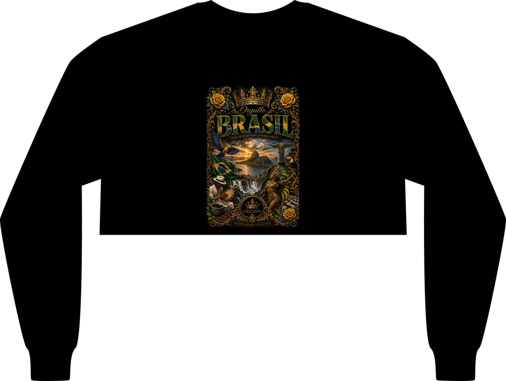 Brasil | Raices Unidas Women's FWD Fashion Crop Long Sleeve Tee