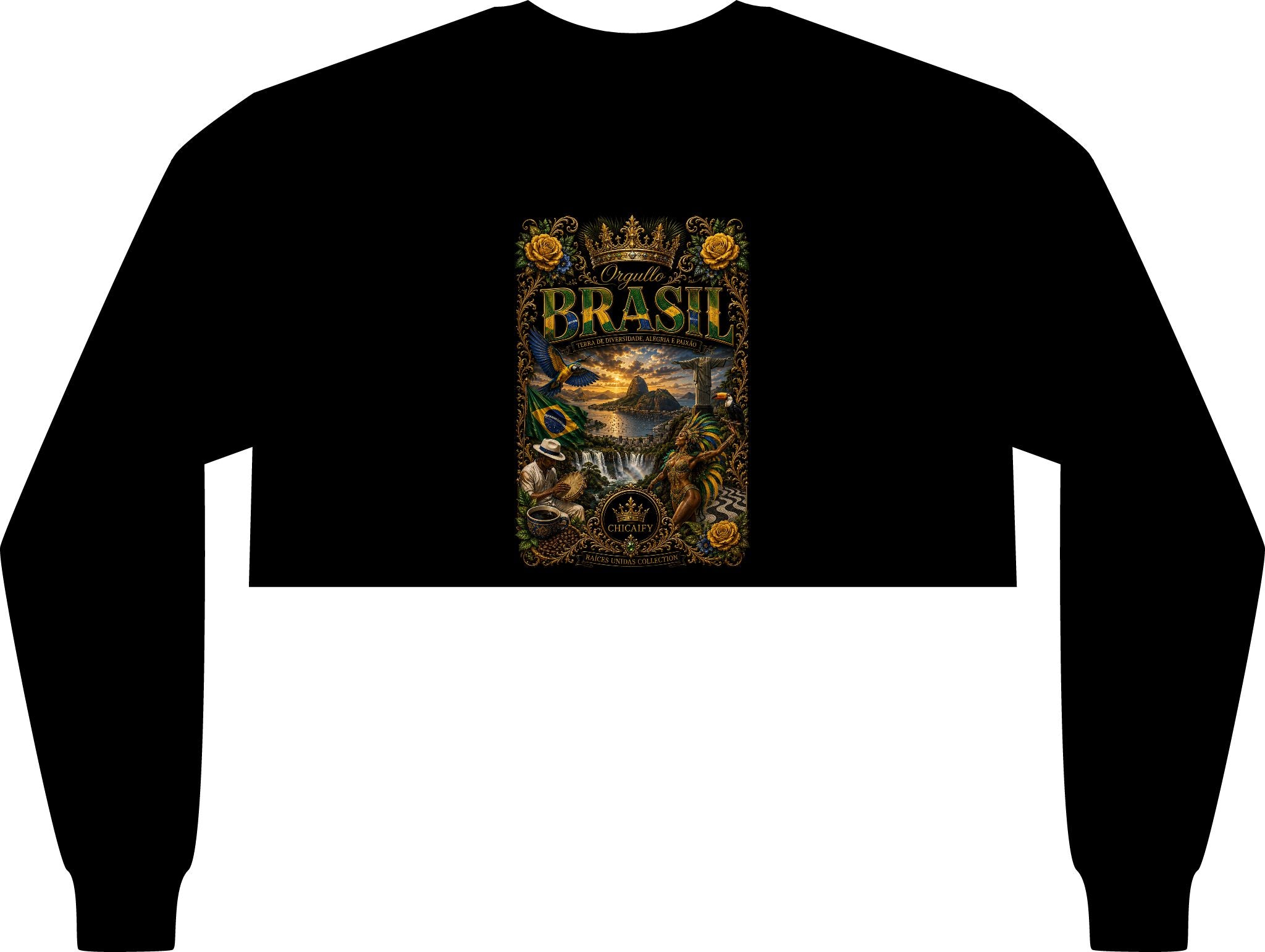 Brasil | Raices Unidas Women's FWD Fashion Crop Long Sleeve Tee