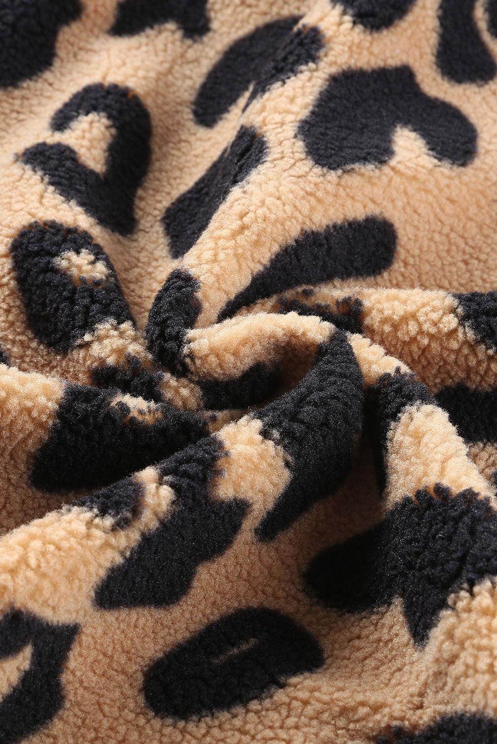Leopard Button Up Long Sleeve Jacket for Stylish Comfort