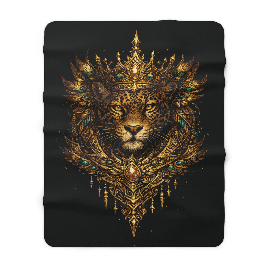 Regal Jaguar King Sherpa Blanket — Luxurious Fleece Throw