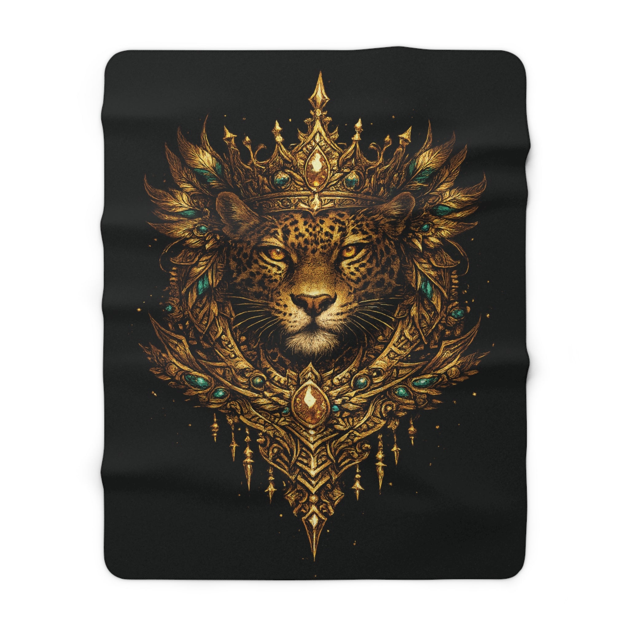 Regal Jaguar King Sherpa Blanket — Luxurious Fleece Throw