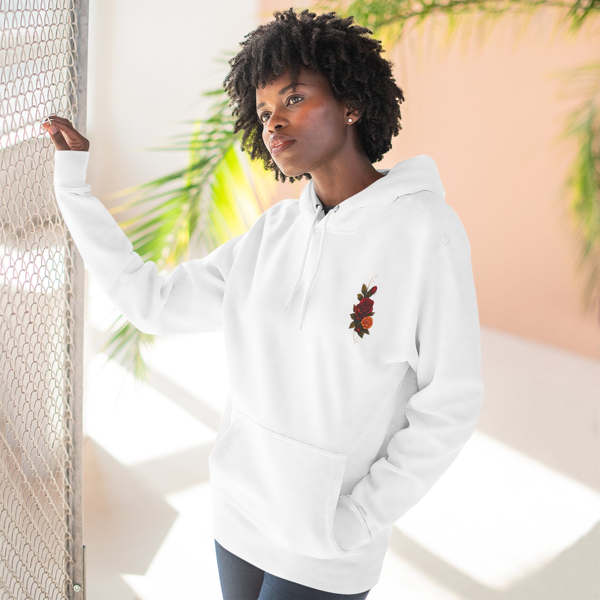 Hoodie — 'Confidentemente Única' Day of the Dead Sugar Skull Floral Hoodie