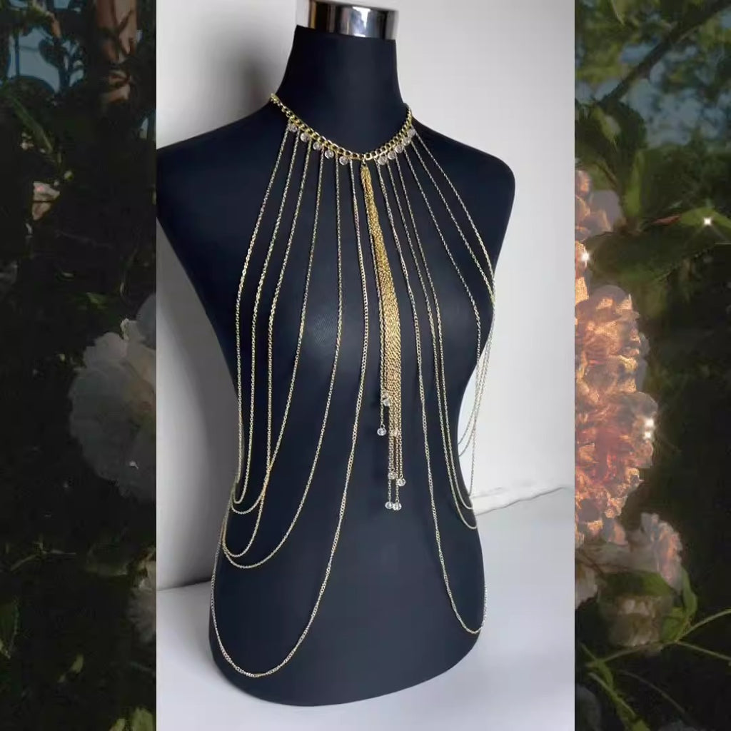 Crystal Tassel Body Necklace