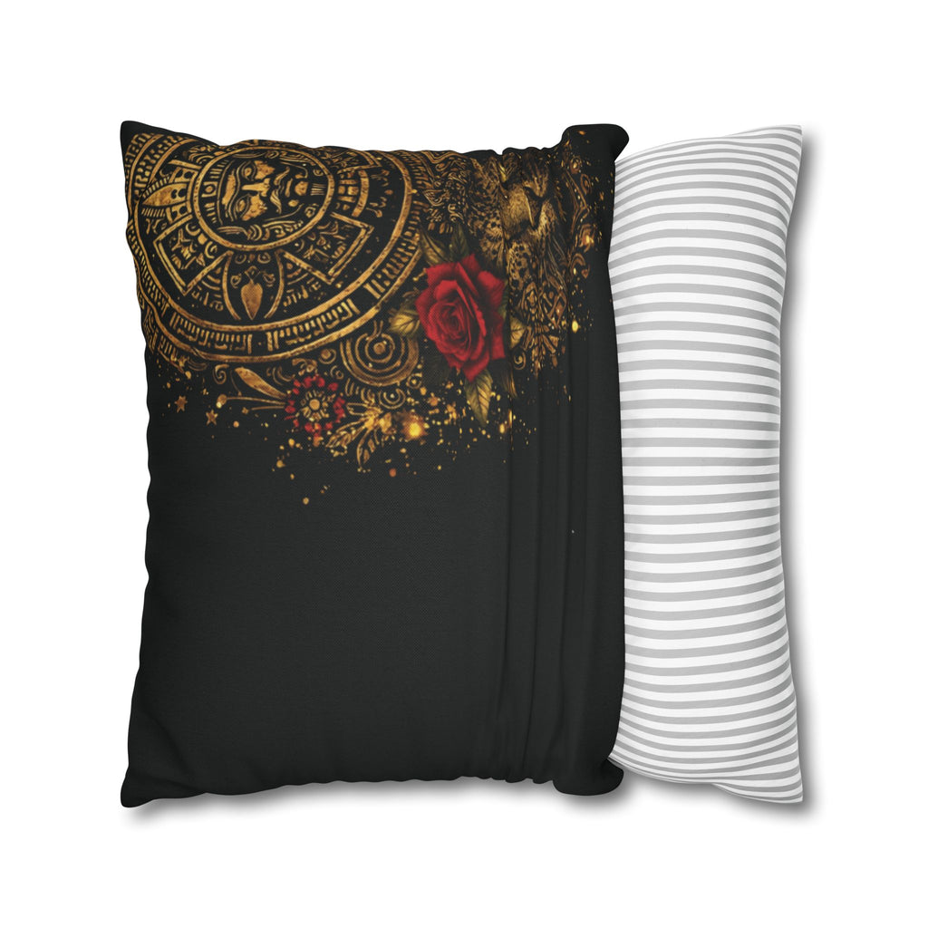 Reina Azteca Pillowcase — Rose Decorative Throw Pillow