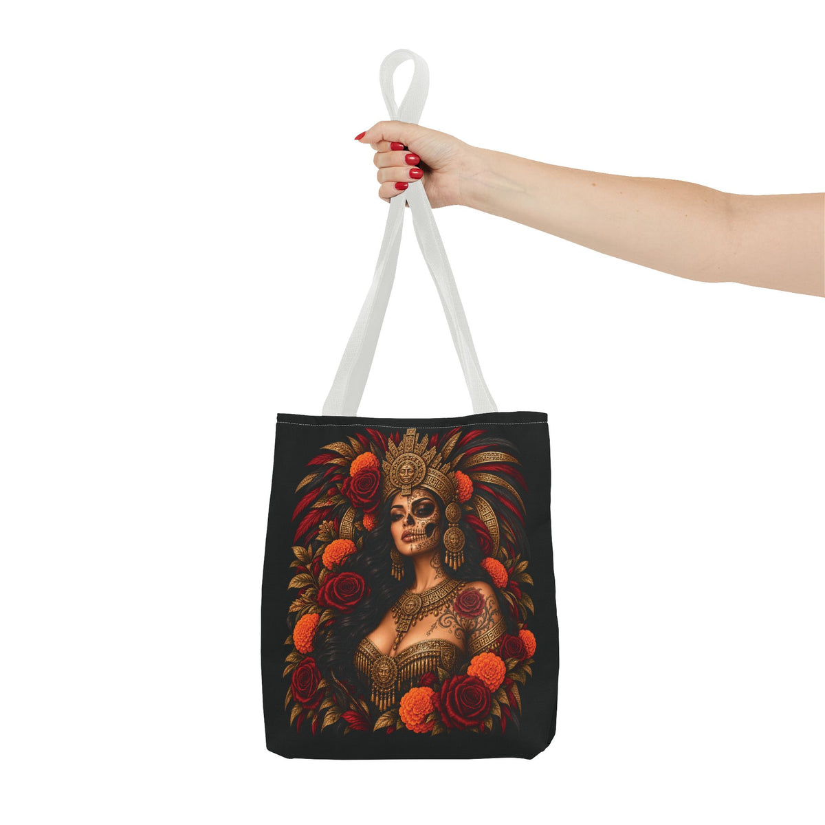 Reina Azteca: Entre Rosas y Cempasúchil | Chicaify Originals | Tote Bag