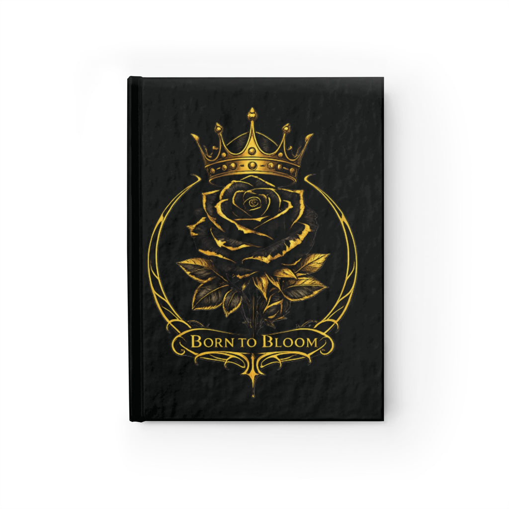 Born to Bloom Rose Journal | Gold Crown Floral Notebook