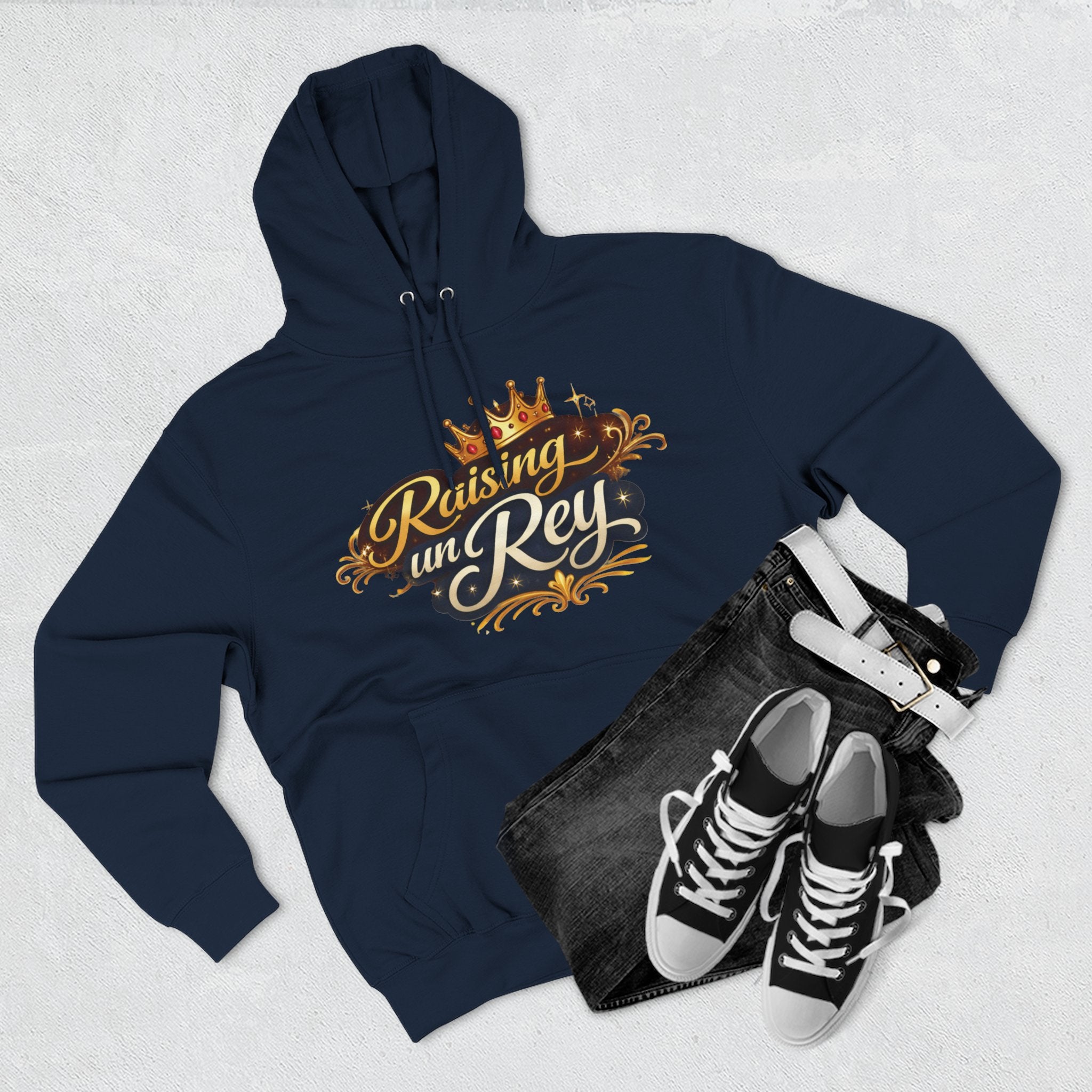 Hoodie — "Raising un Rey" Crowned Spanish Family Pride Pullover