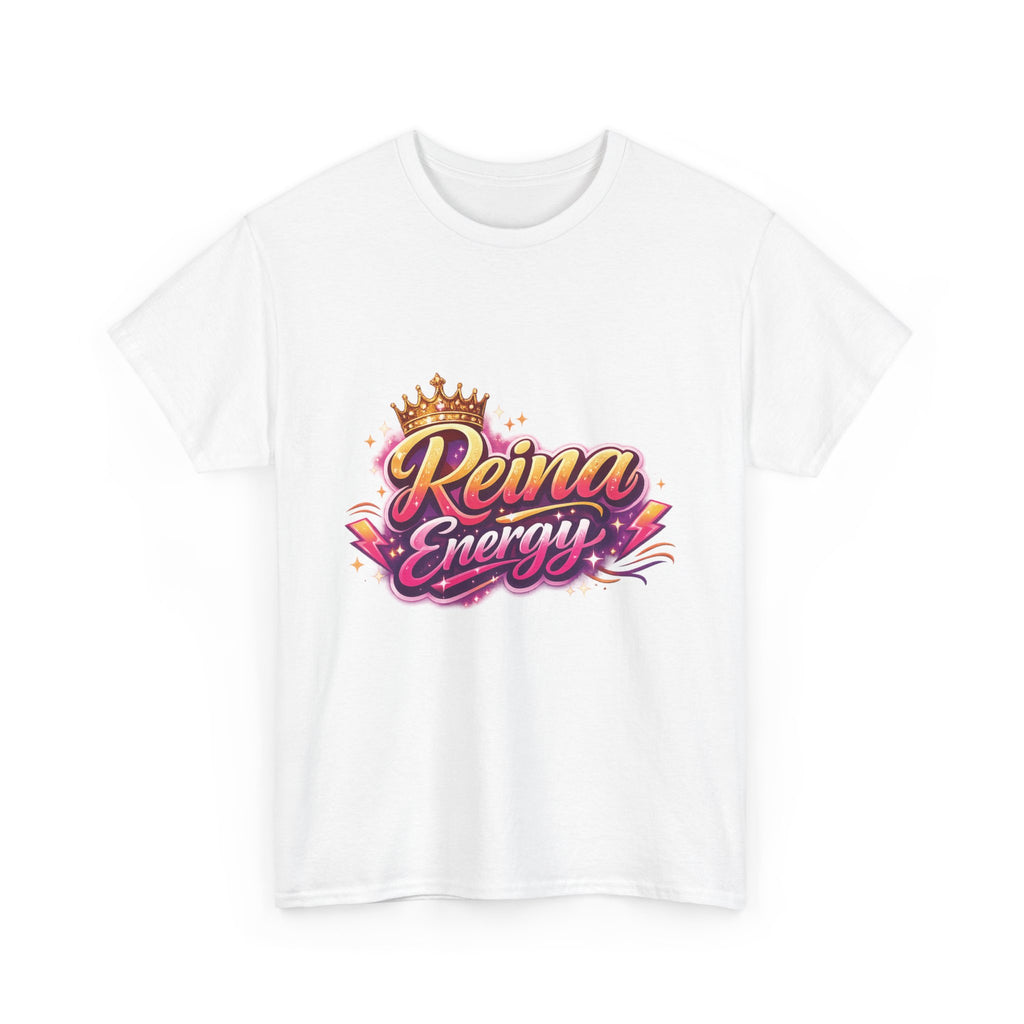 Reina Energy Tee | Crown Script Logo, Vibrant Retro Colors