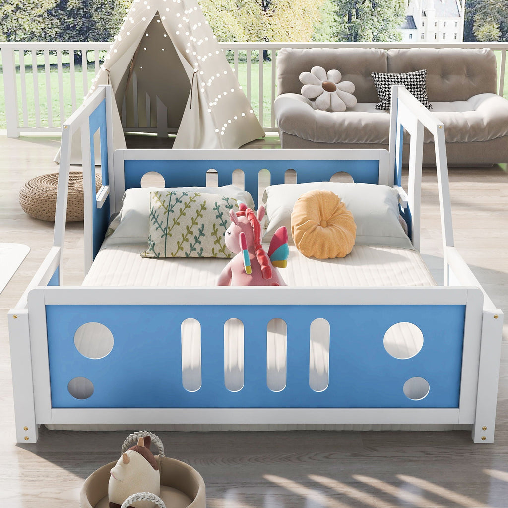 Classic Car Shaped Platform Bed with Wheels - Twin or Full Size