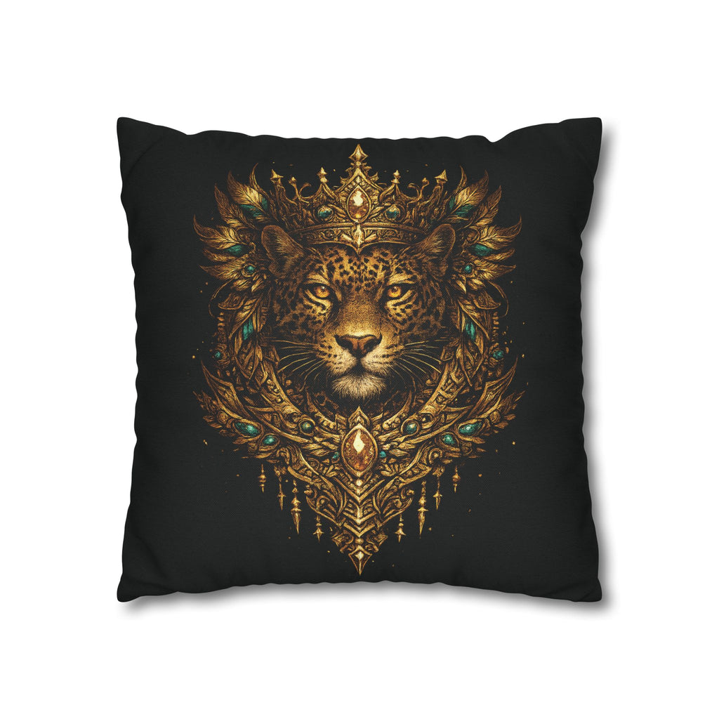 Golden Crowned Jaguar Decorative Pillow case