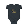 Infant Bodysuit "Raised by Reinas" Gold Script – Baby Girl Cultural Pride Onesie