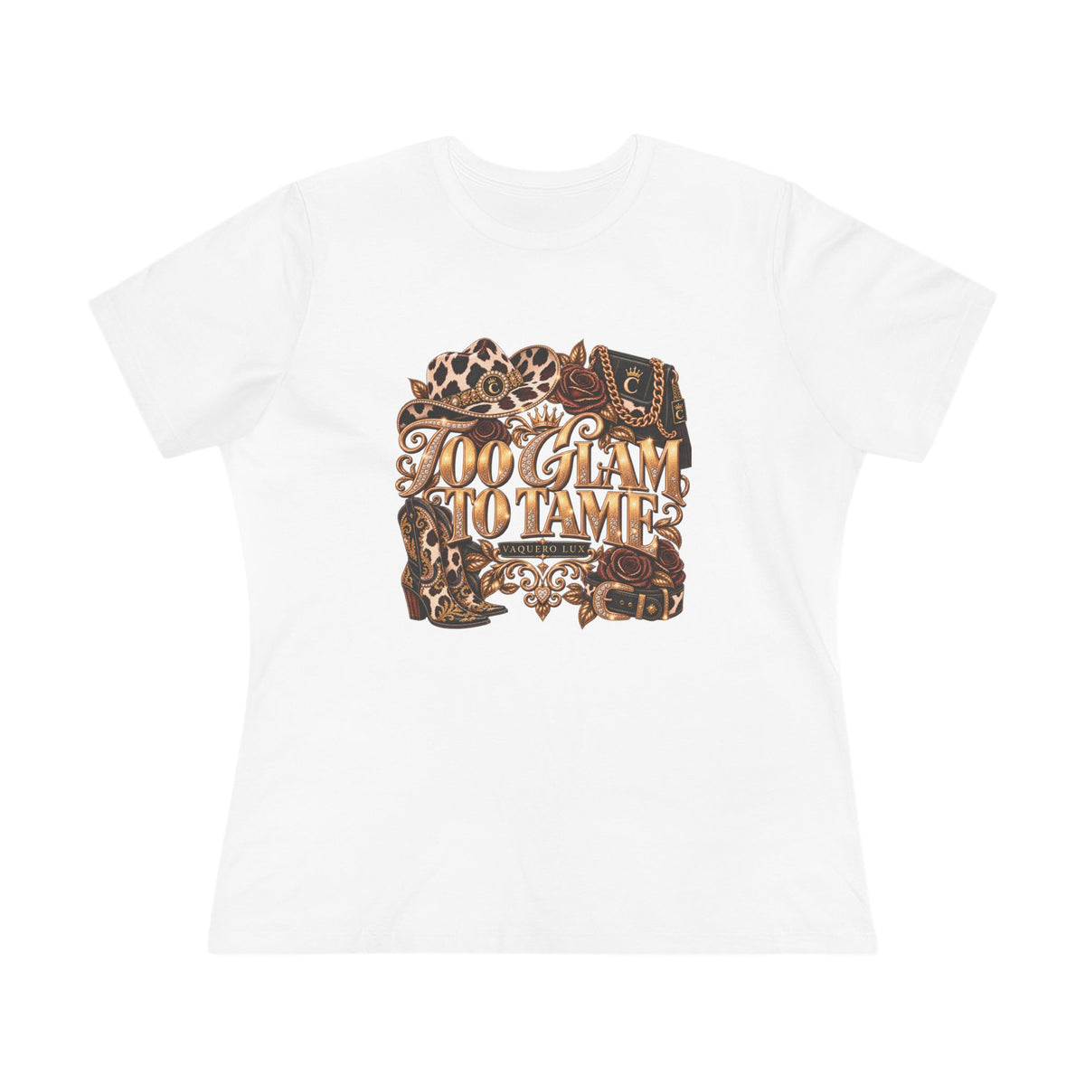 Vaquera Lux – Too Glam to Tame | Women's Cotton Tee
