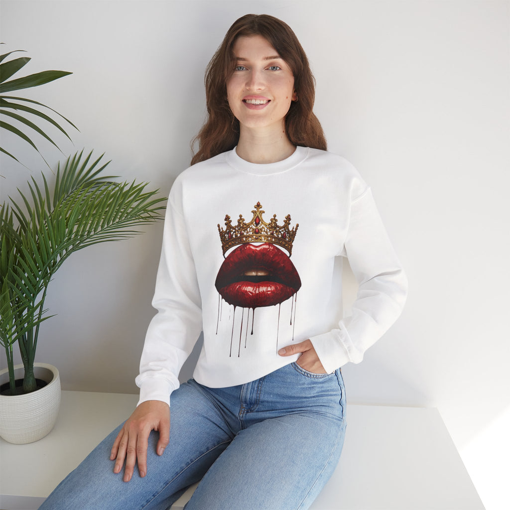 Crowned Lips Graphic Crewneck Sweatshirt