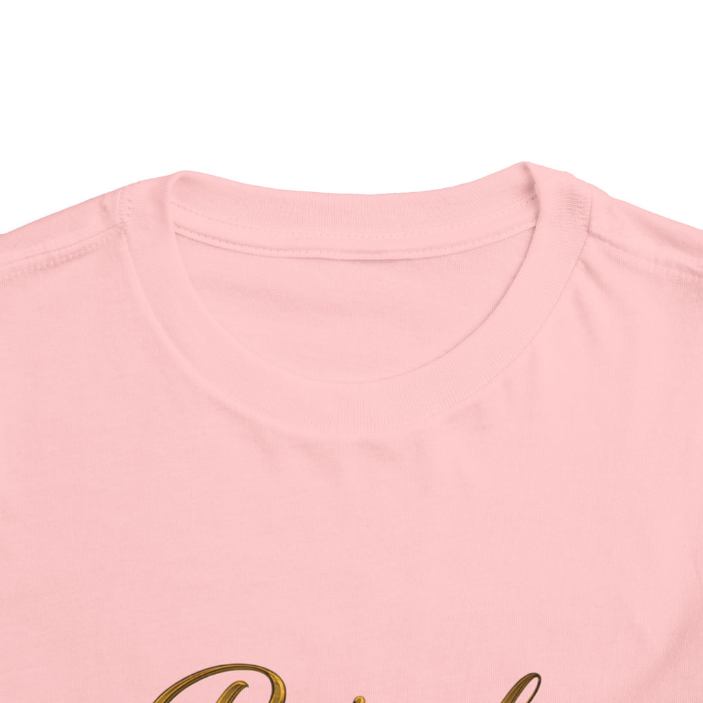 Raised by a Reina Toddler Tee — Gold Crown Princess Shirt for Little Girls
