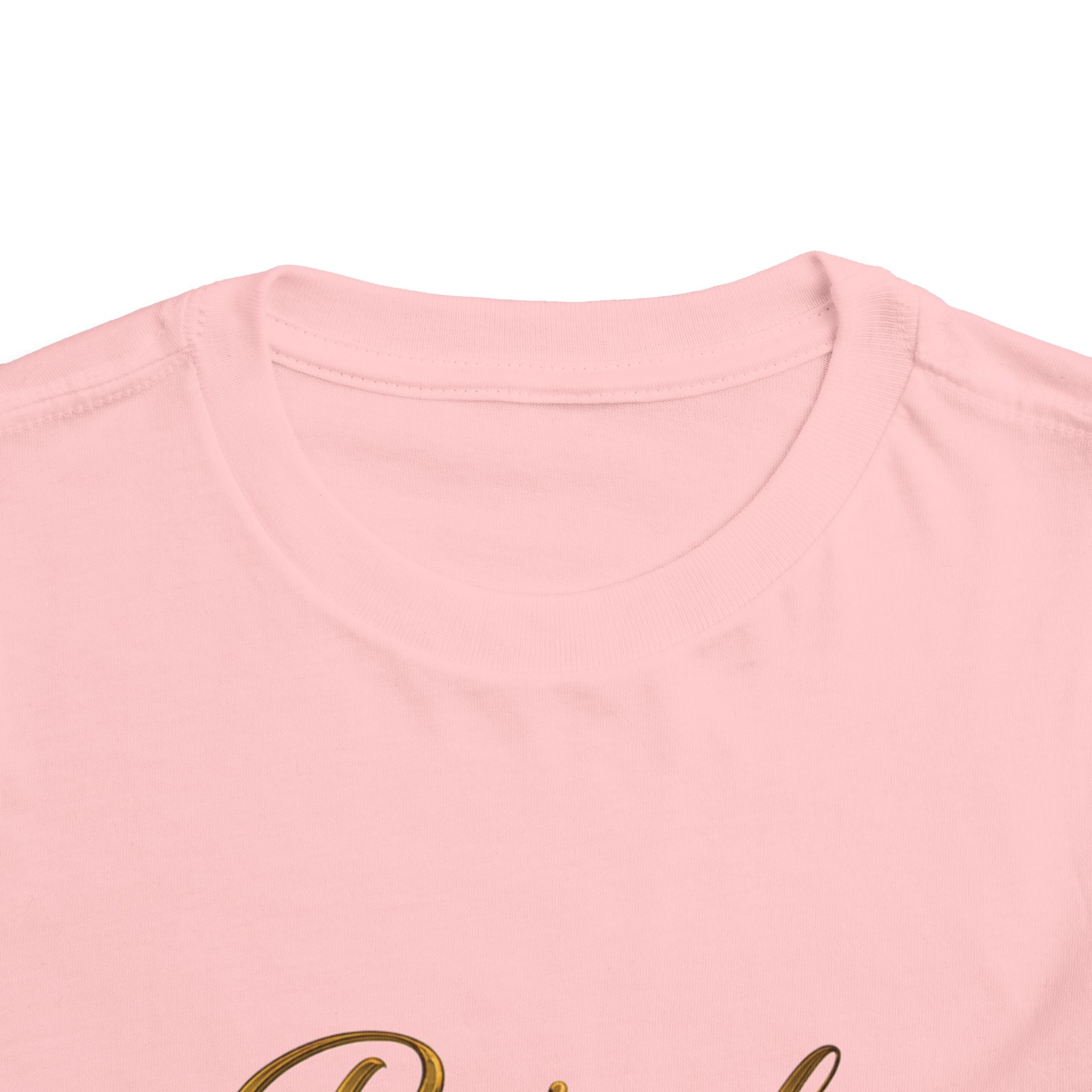 Raised by a Reina Toddler Tee — Gold Crown Princess Shirt for Little Girls
