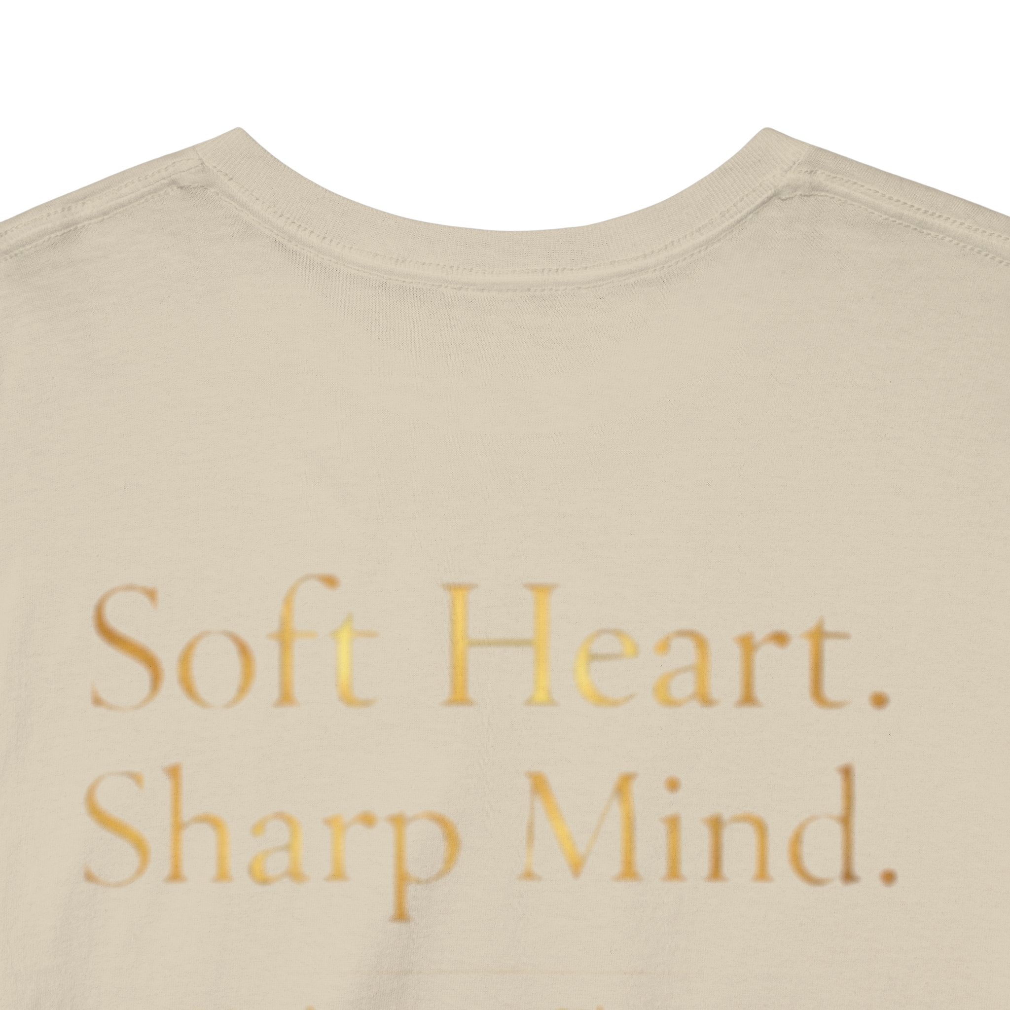 Soft Heart, Sharp Mind Tee — Floral Crown Graphic Cotton Shirt