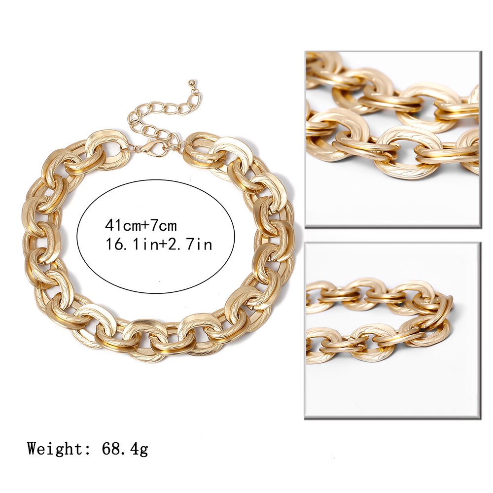 Chunky Curb Chain Choker Necklace