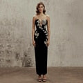 Women Summer Sexy Strapless Backless Sequin Split Black Maxi Long Bodycon Bandage Dress 2023 Elegant Evening Party Club Dresses