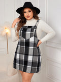 Plaid V-Neck Pinafore Mini Dress