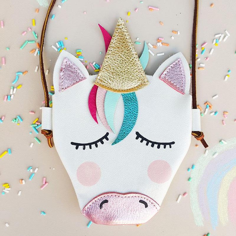 Cute Cartoon Animal Horse Leather Shoulder Bag Coin Purse Messenger Bag Babies Girls Kids Gift Mother Baby Diaper Bags Outdoor