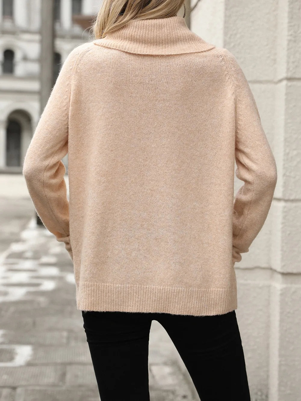 Soft Stacked-Neck Sweater