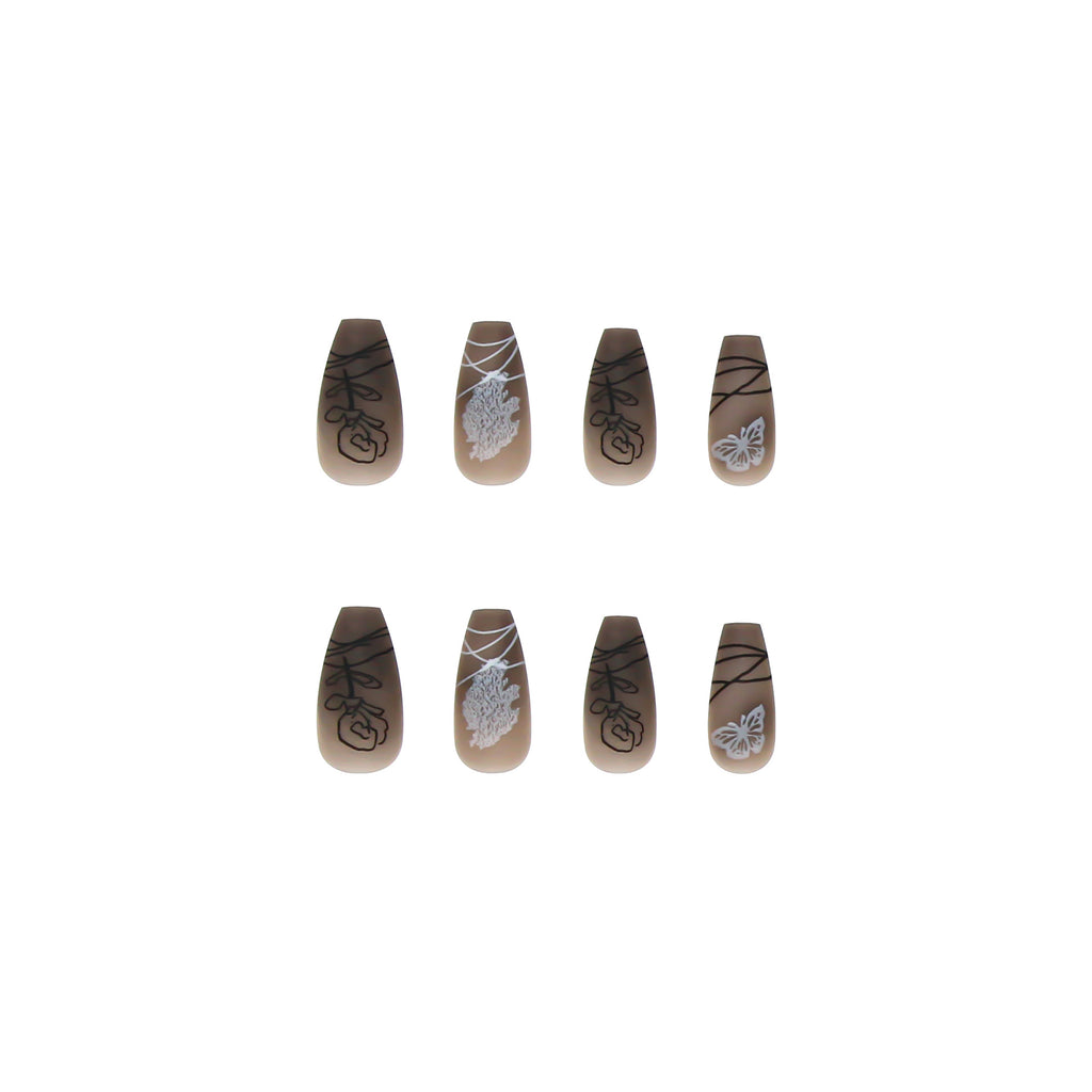 Dark Butterfly Ballet Press-On Nails