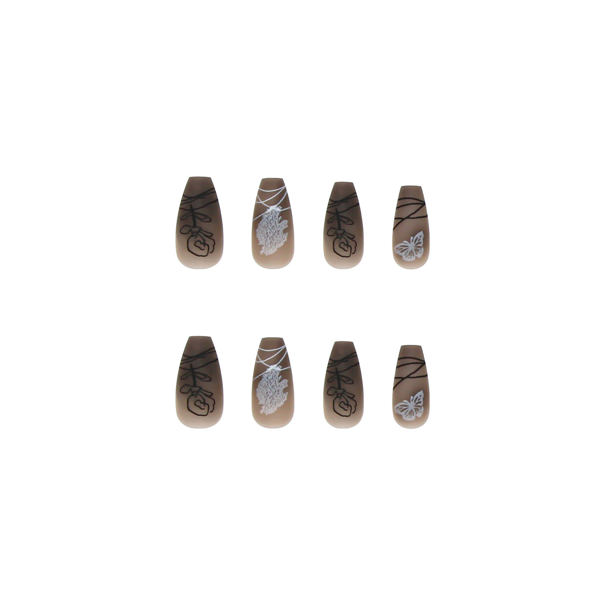 Dark Butterfly Ballet Press-On Nails