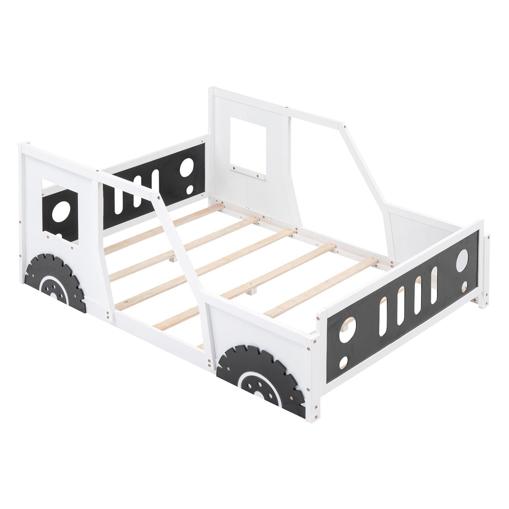 Classic Car Shaped Platform Bed with Wheels - Twin or Full Size