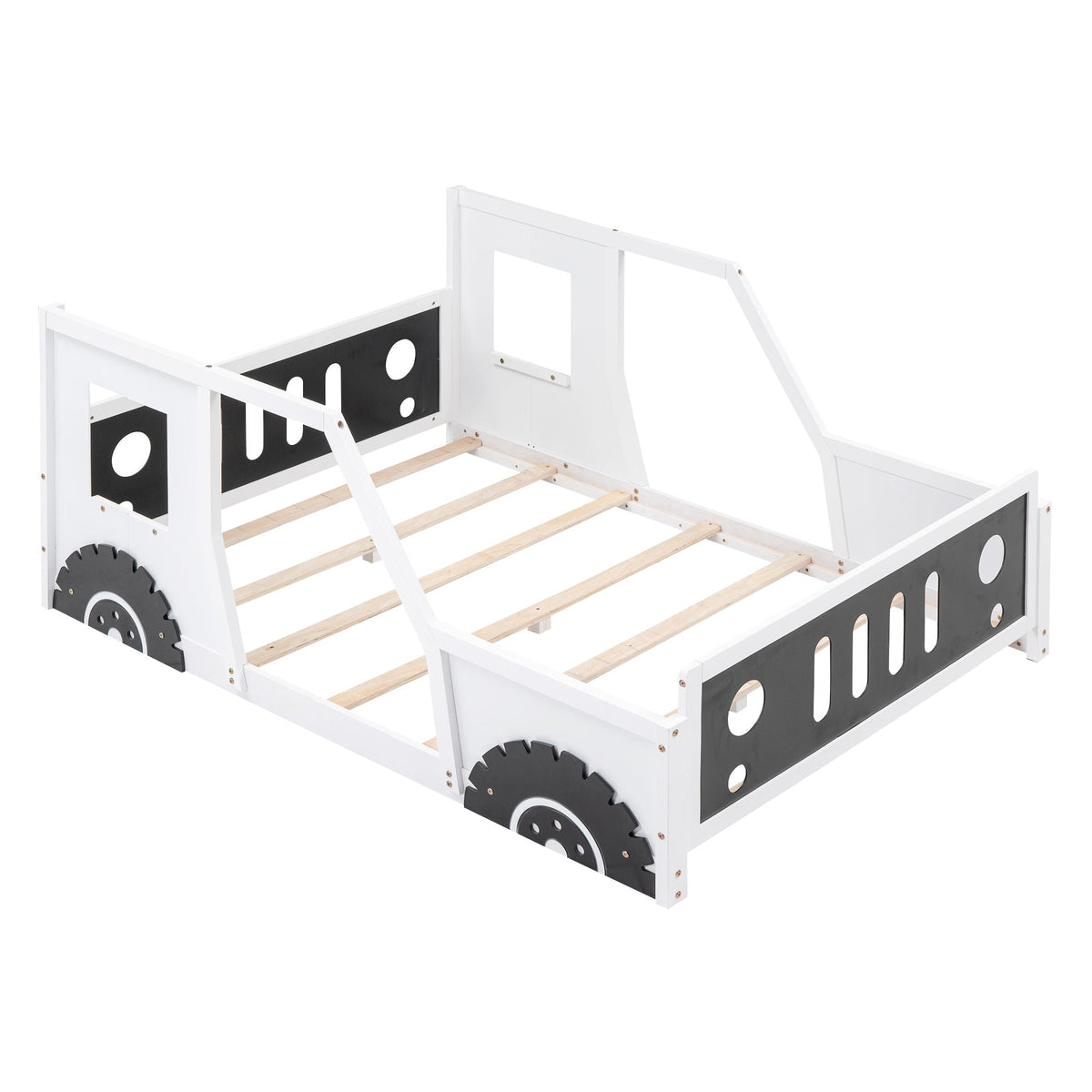 Classic Car Shaped Platform Bed with Wheels - Twin or Full Size