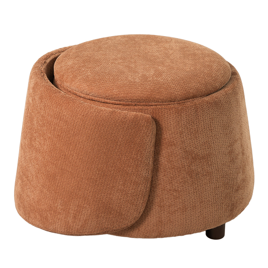 Orange Pet Friendly Chair with Hidden Pet Nook & Storage Seat