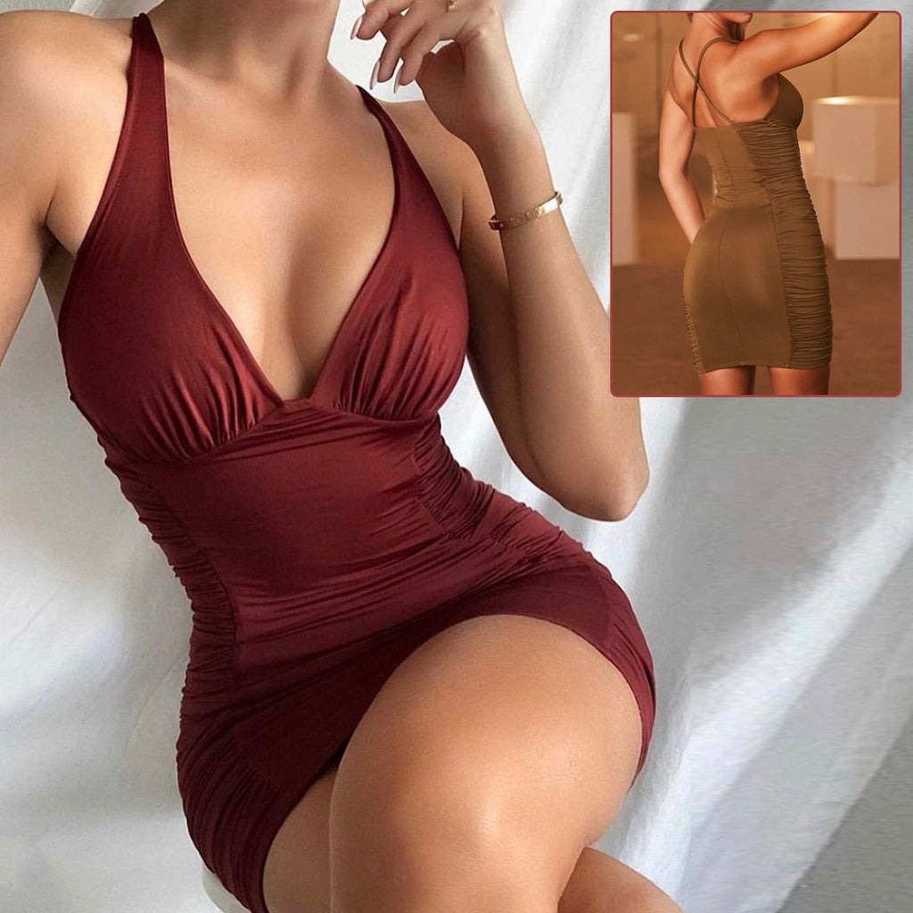 Sexy Deep V-neck Backless Dresses