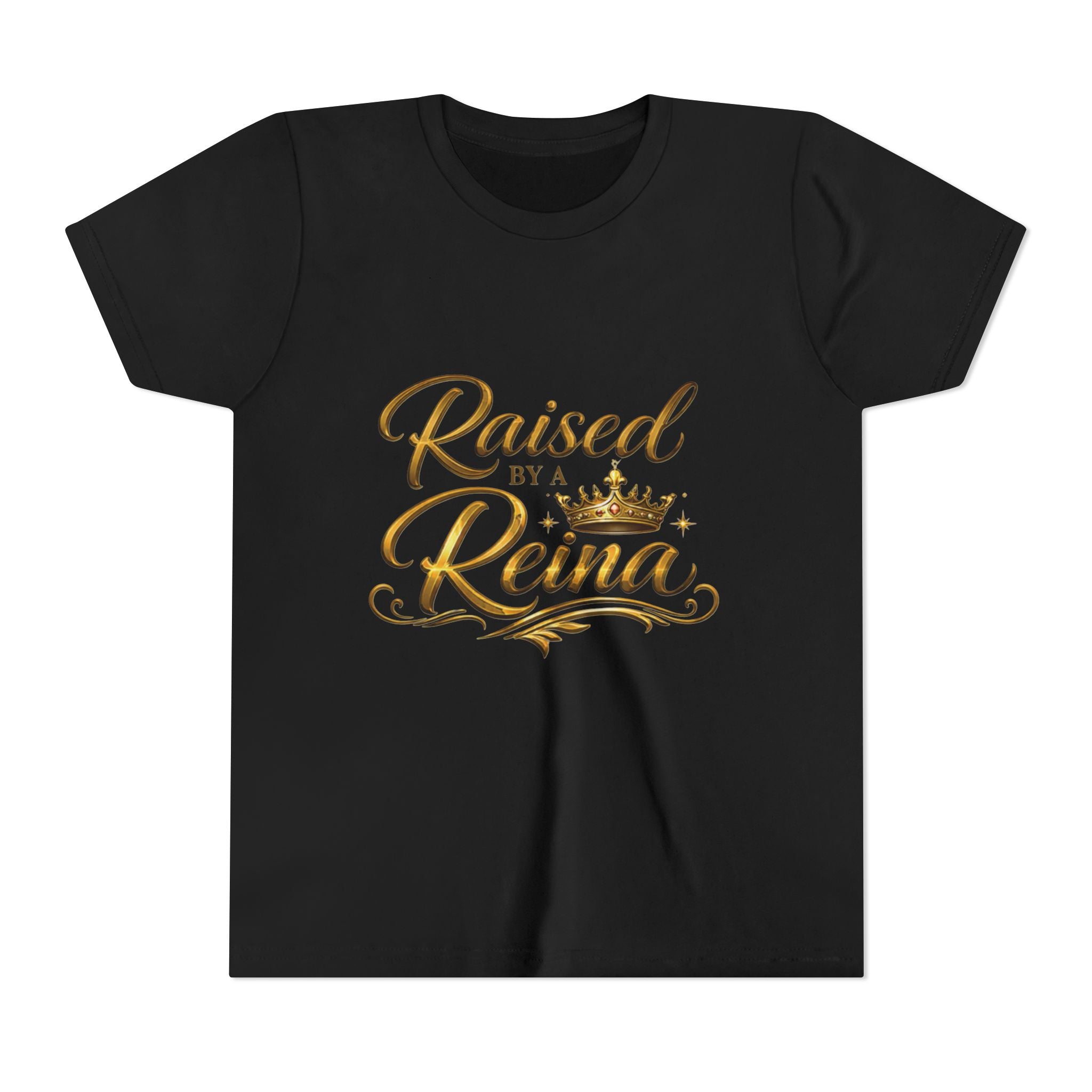 Raised by a Reina Youth Tee | Gold Crown Kids Shirt