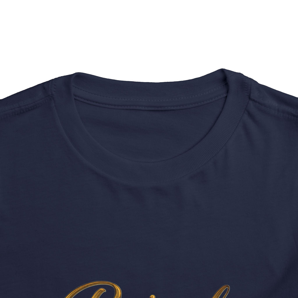 Raised by a Reina Toddler Tee — Gold Crown Princess Shirt for Little Girls
