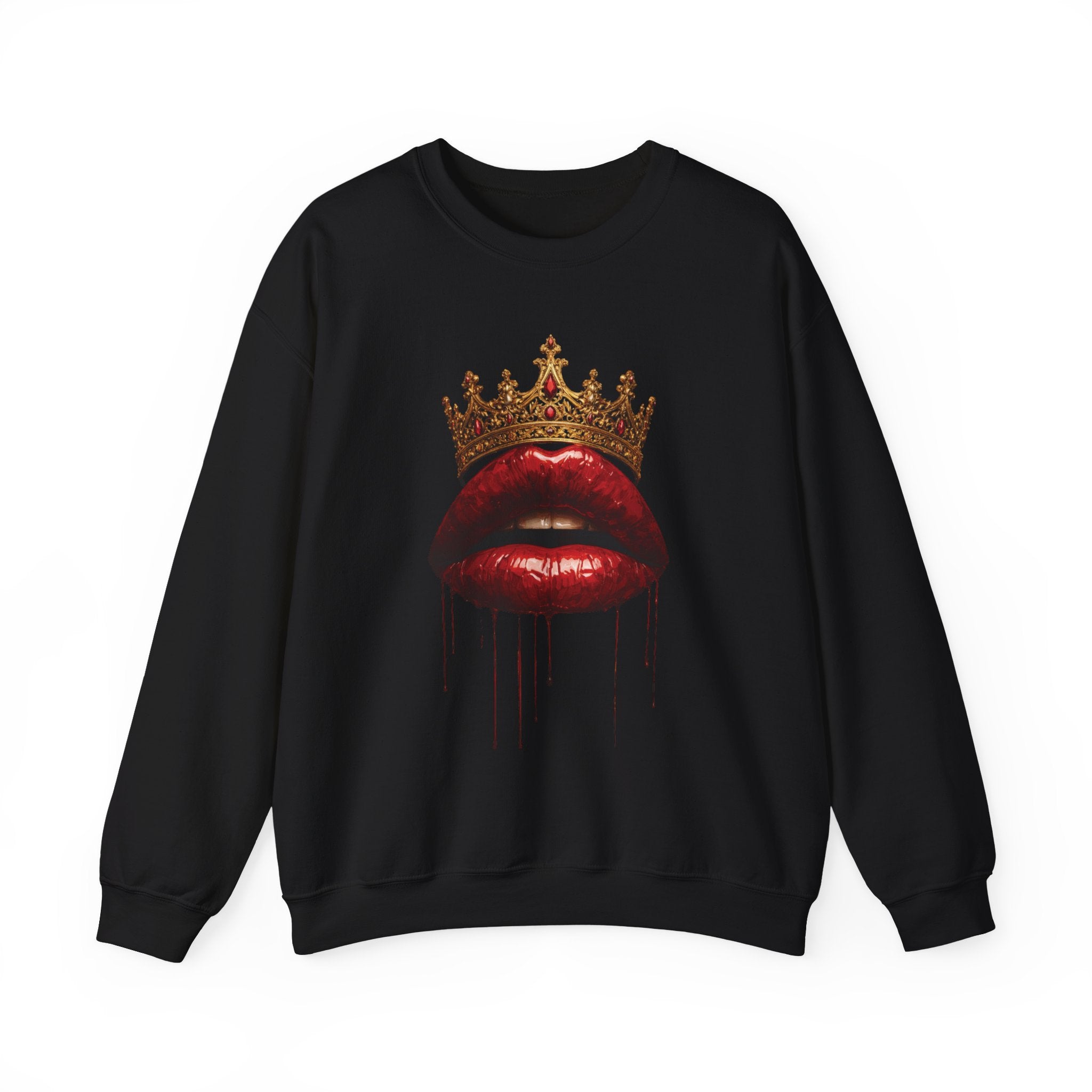 Crowned Lips Graphic Crewneck Sweatshirt