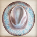 Hand-Painted Leopard Boho Western Cowgirl Hat Only-Turq leopard 986r
