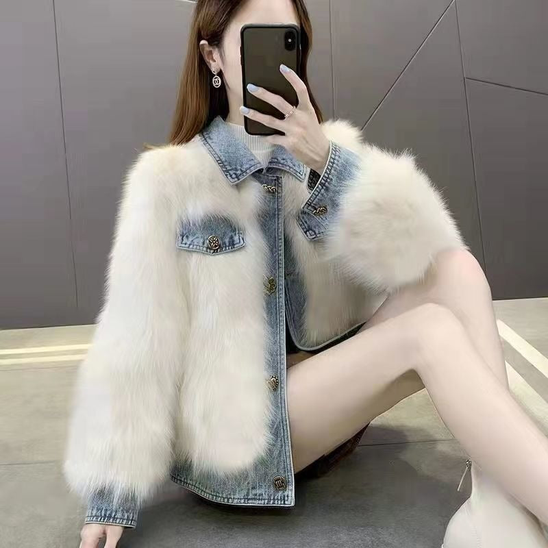 Denim Patchwork Statement Jacket