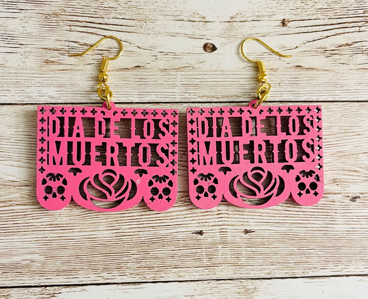 2x Day of the Dead Earrings 2 Pares de Aretes de Dia de Muerto