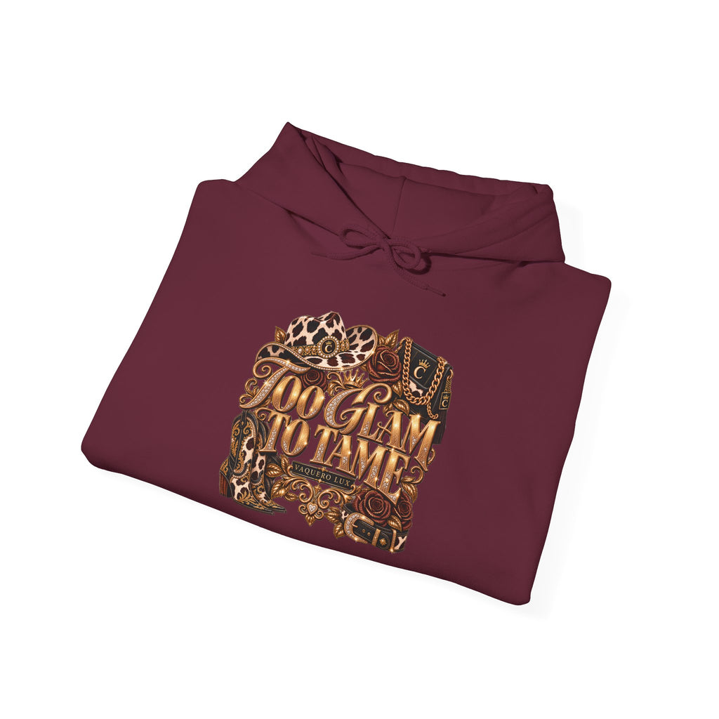 Vaquera Lux – Too Glam to Tame | Heavy Blend™ Hooded Sweatshirt