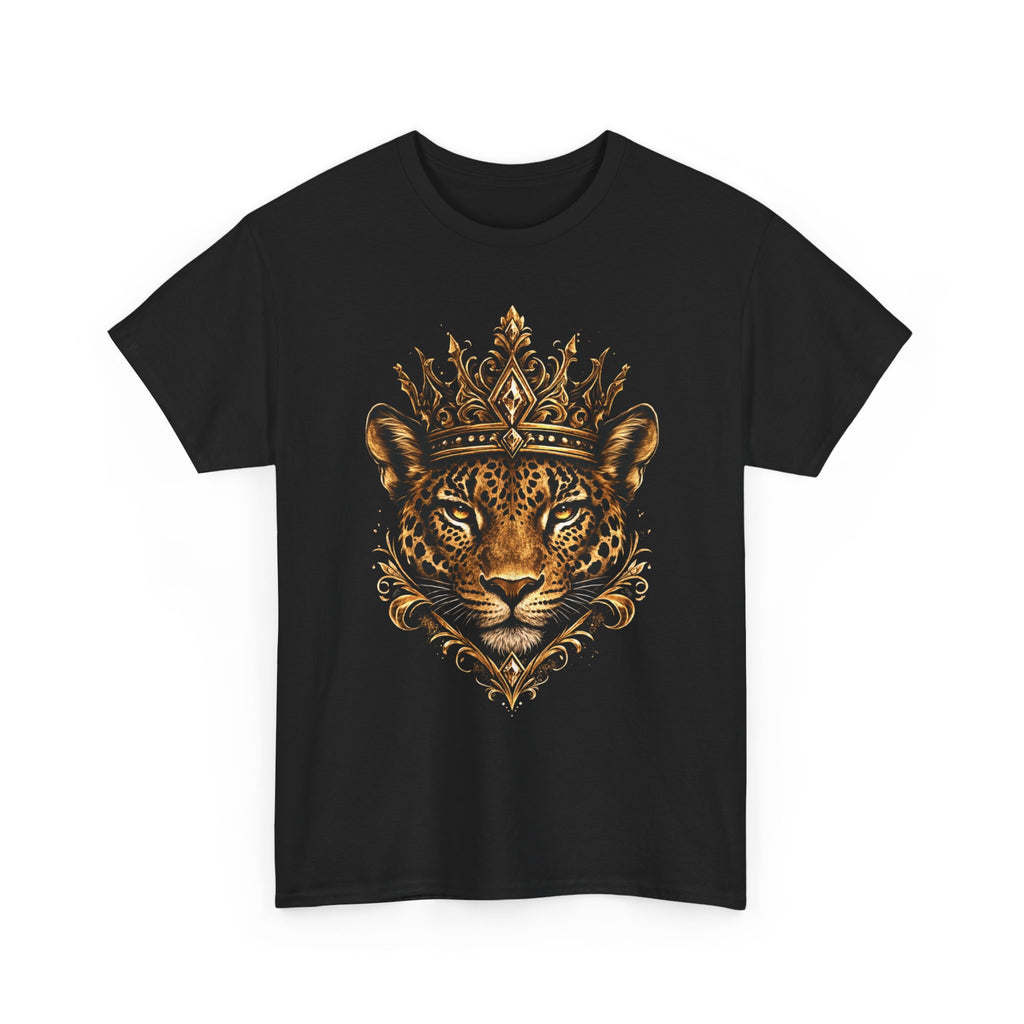 Golden Jaguar Crown T-Shirt | Regal Animal Queen Graphic Tee