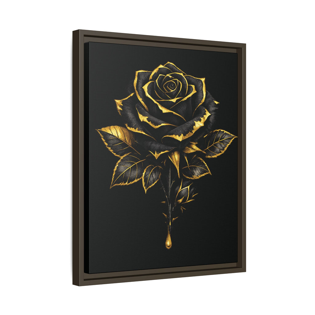 “Bloom Into Power – Gold Rose Canvas” Matte Canvas Wall Art