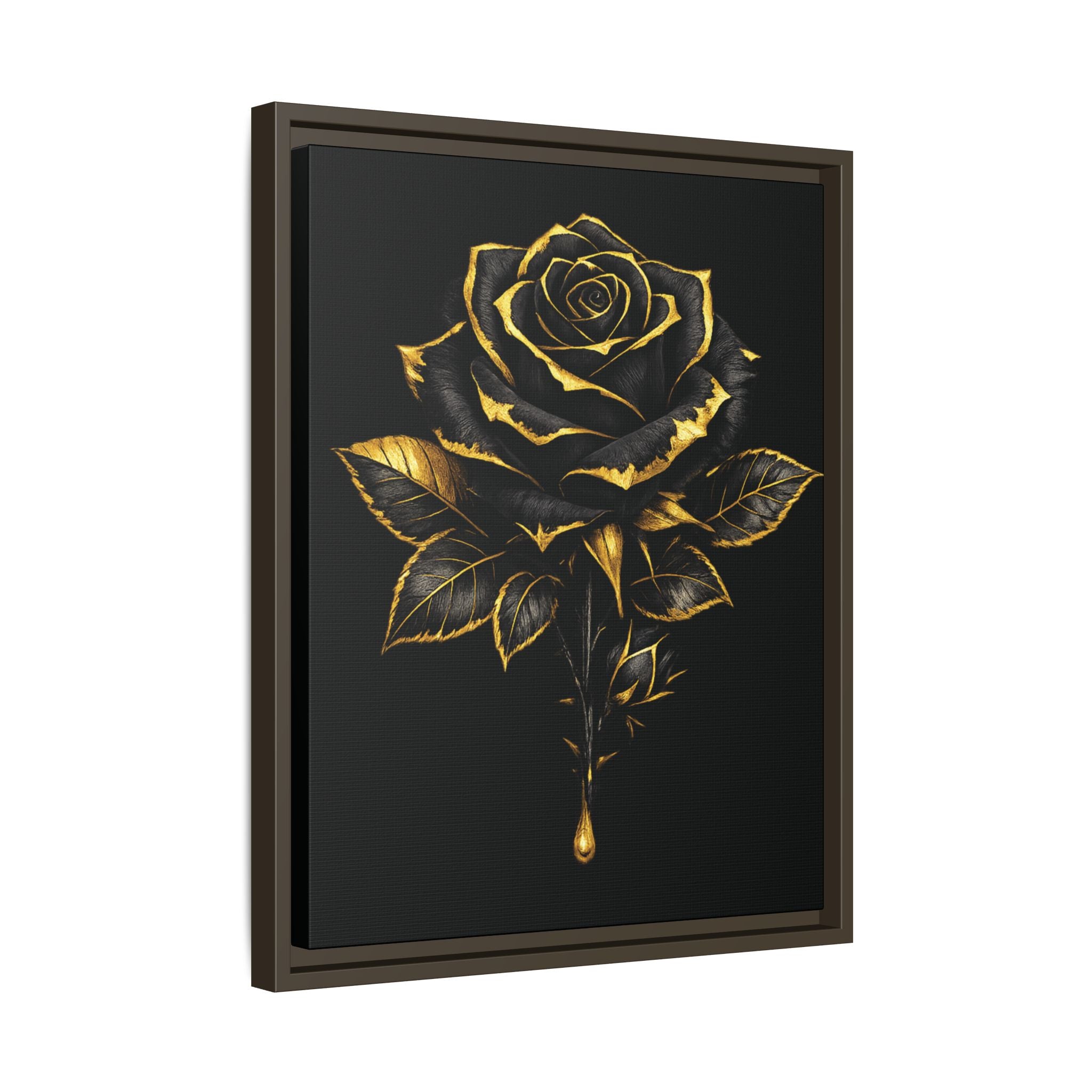 “Bloom Into Power – Gold Rose Canvas” Matte Canvas Wall Art