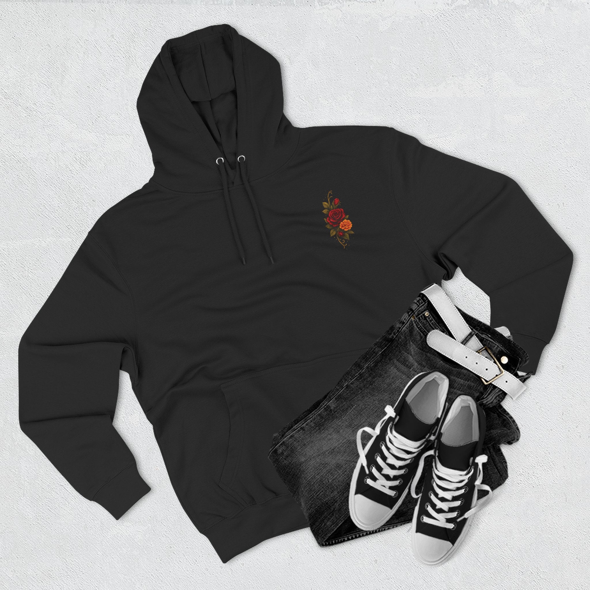 Hoodie — 'Confidentemente Única' Day of the Dead Sugar Skull Floral Hoodie