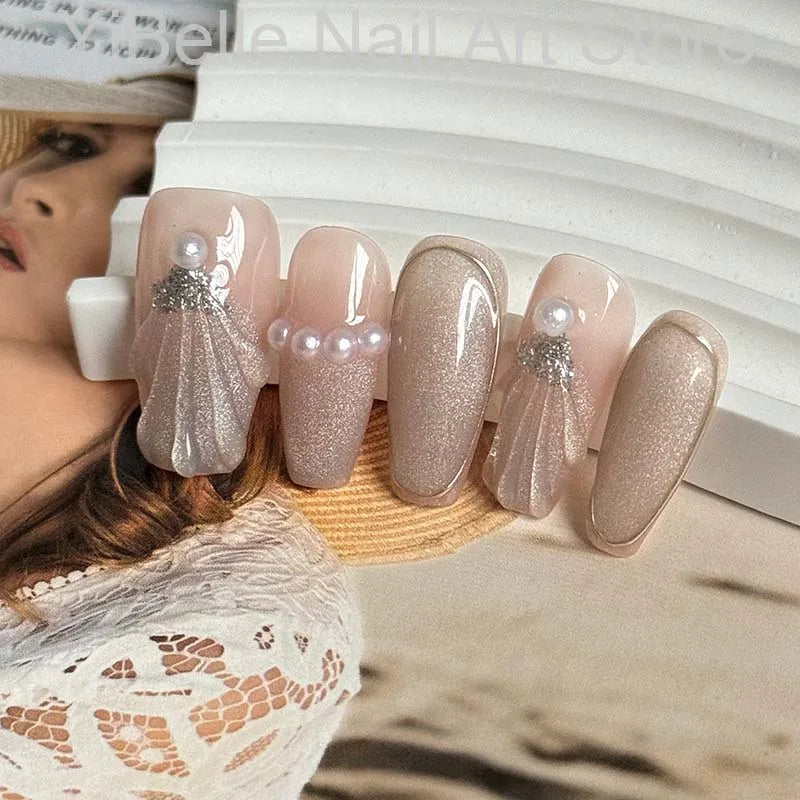 Seashell Pearl Press-On Nails