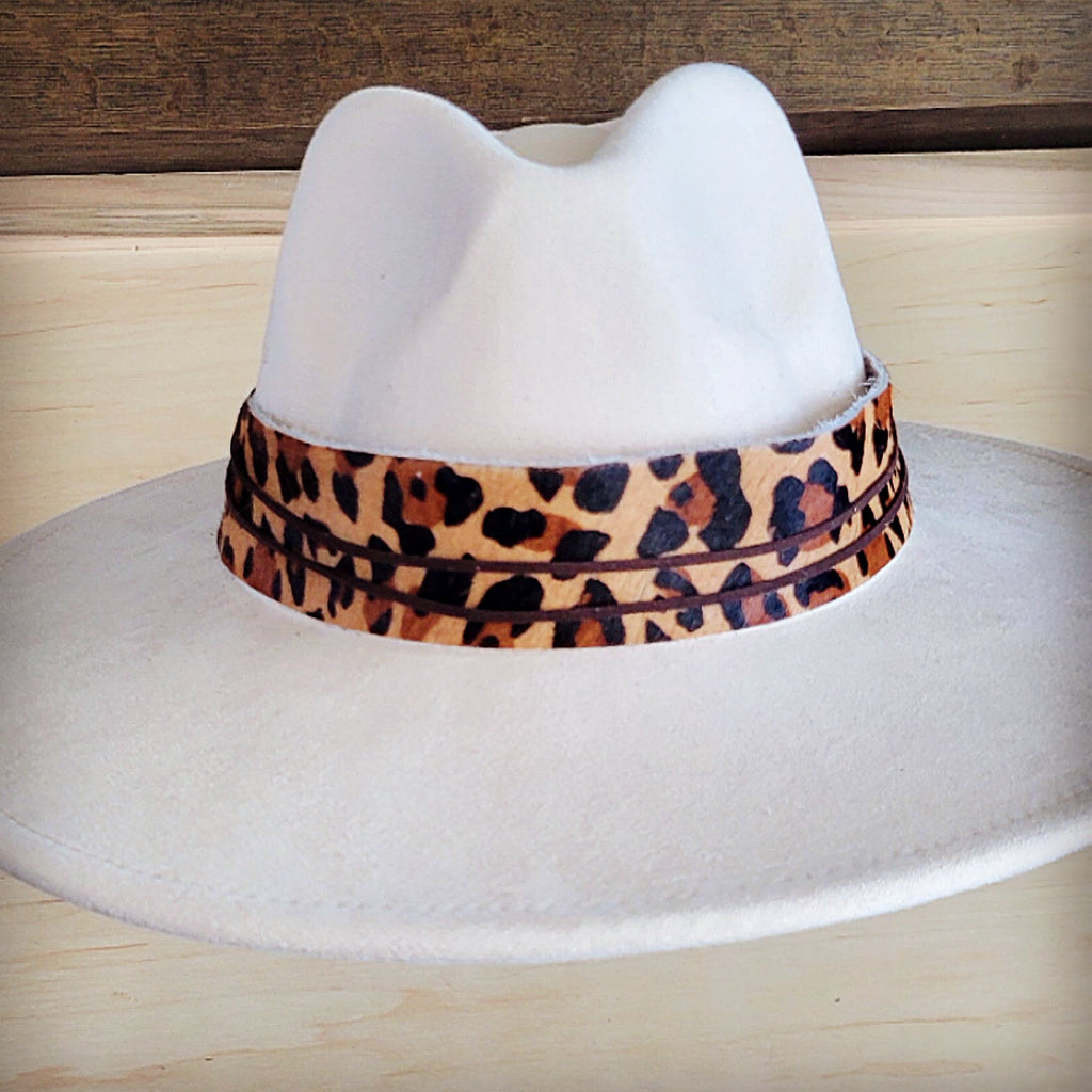 Wide Hair Hide Leopard Hat Band Only 954c
