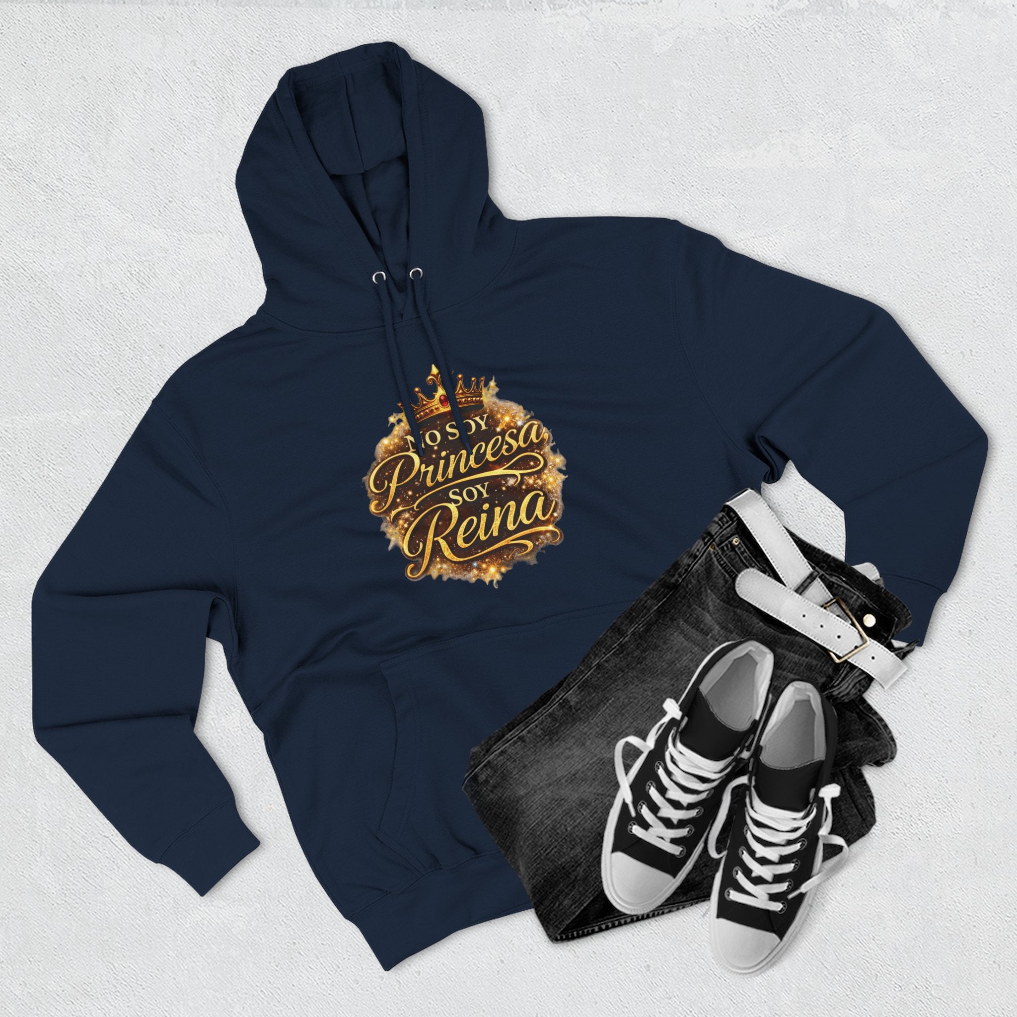Reina Hoodie — "No Soy Princesa, Soy Reina" Queen Crown Pullover