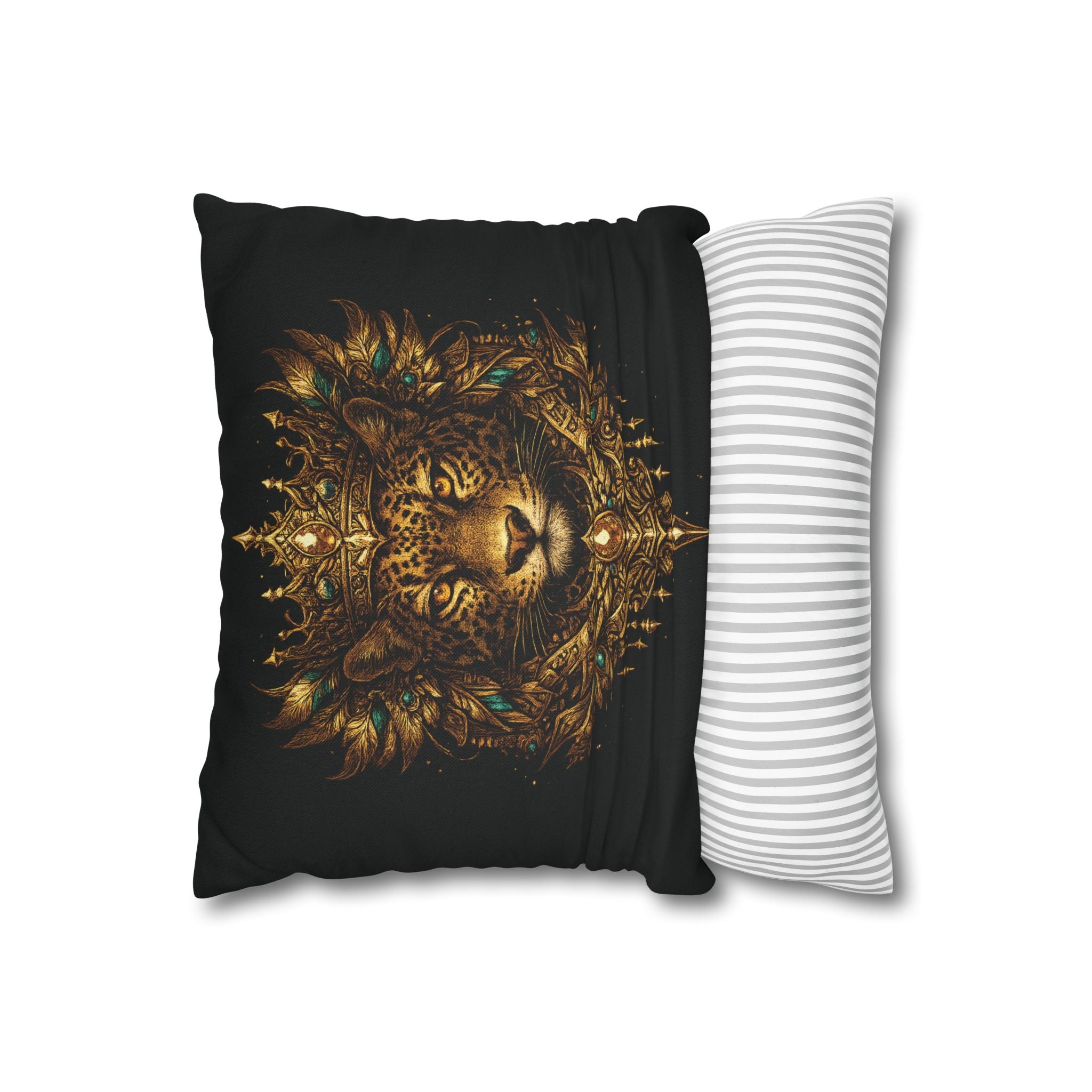 Golden Crowned Jaguar Decorative Pillow case