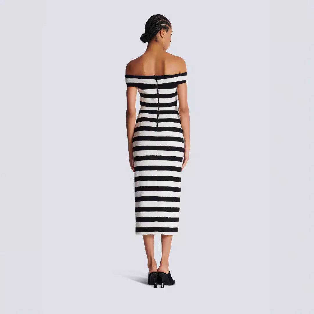 Zebra Off-Shoulder Two-Piece Skirt Set