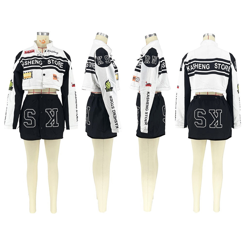 Detachable Printed Moto Jacket