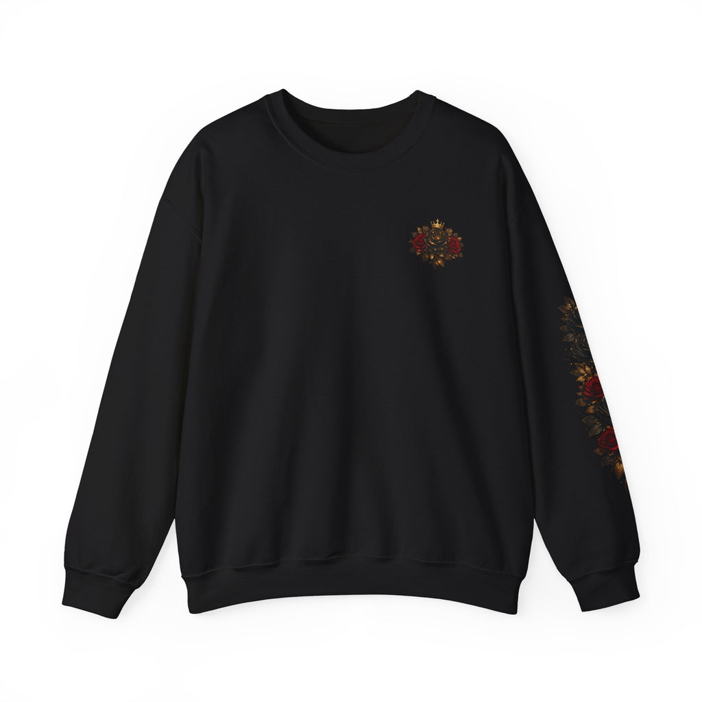 Born to Bloom Crewneck Sweatshirt — Floral Crown Rose Graphic